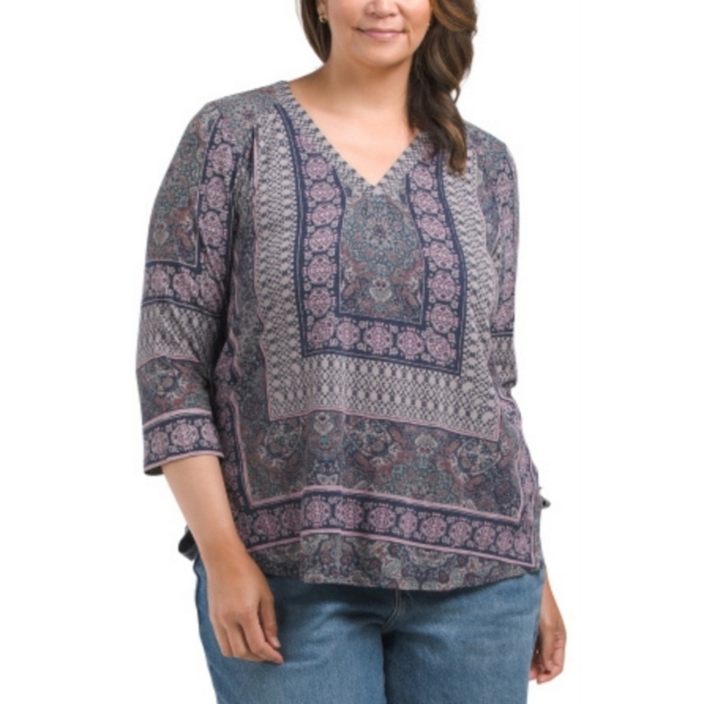 Lucky Brand Peasant Tunic Boho Chic Cottagecore Blouse XL Ethereal Whimsigoth - Picture 2 of 10